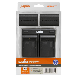 Jupio CCA1011 Cargador de Baterías para LP-E6NH para Canon + 2 Baterías