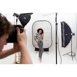 Lastolite Urban 1,5m x 2,1m Ladrillo blanco pintado / Ladrillo gris industrial