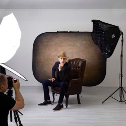 Lastolite Fondo Vintage 1,5m x 2,1m Walnut/Pewtar